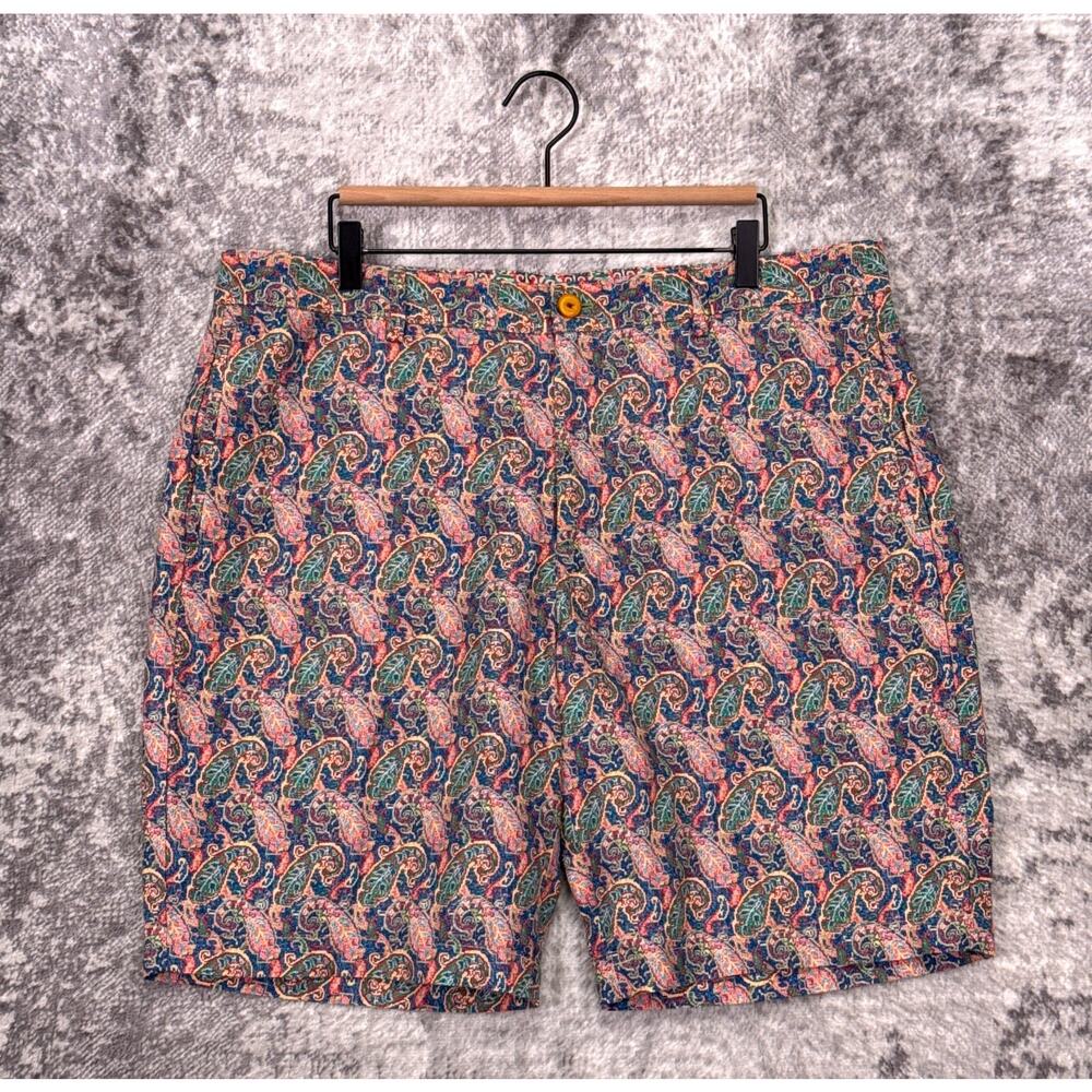 Robert Graham Shorts 38 Mens Yates Cotton Linen Mosaic Paisley